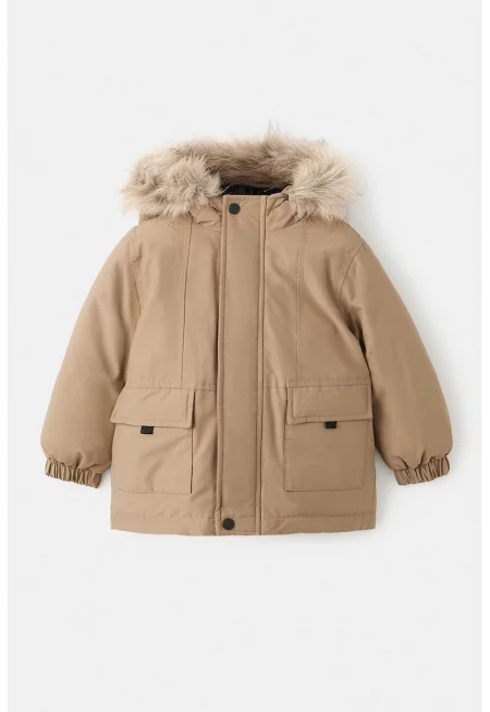 Подплатено зимно яке с качулка с еко пух