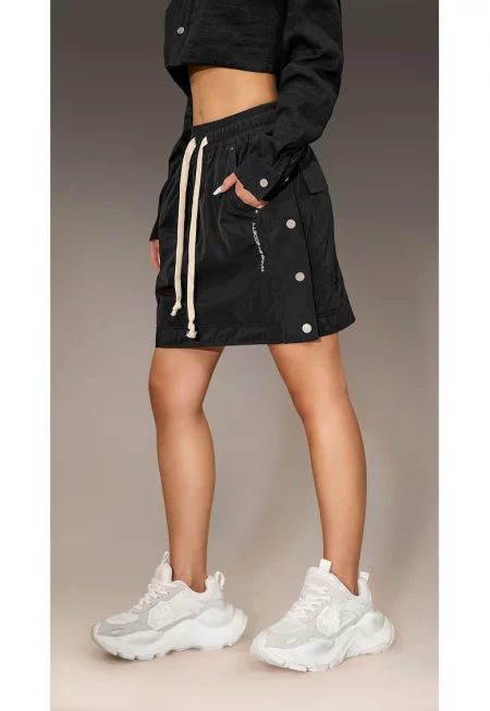 Пола с капси - F26234 - Черен