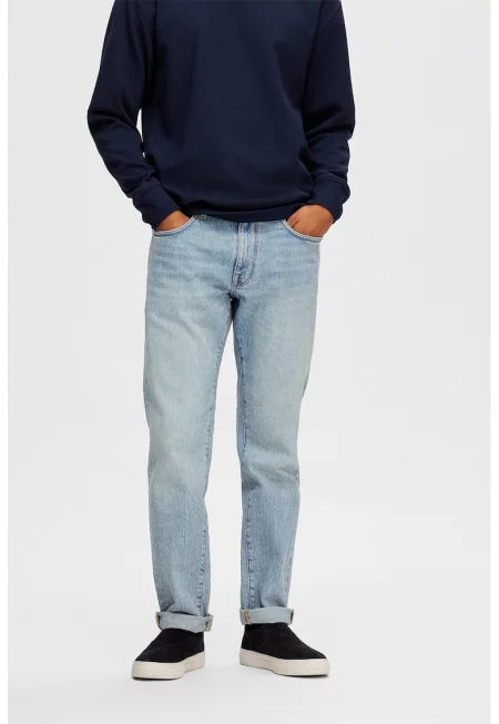 Прави дънки с 5 джоба - Светлосин