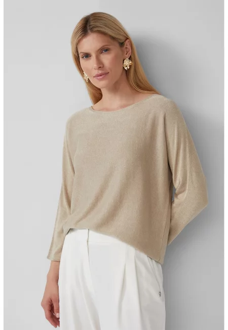 Пуловер с фина плетка и 3/4 ръкави