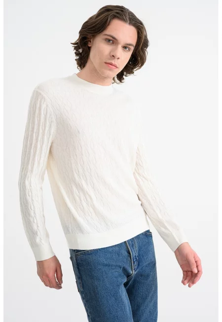 Пуловер с необработена вълна