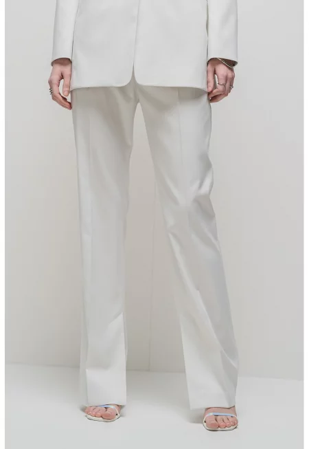 Разкроен панталон Hambori с висока талия - Слонова кост