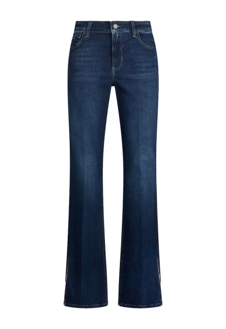 Разкроени дънки със странична цепка - Ултрамарин синьо