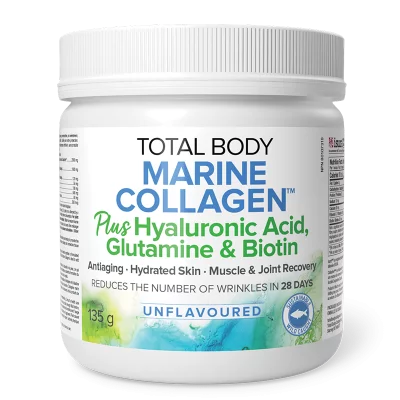 Рибен колаген на прах + хиалуронова киселина, глутамин и биотин - Total Body Collagen™, 135 g