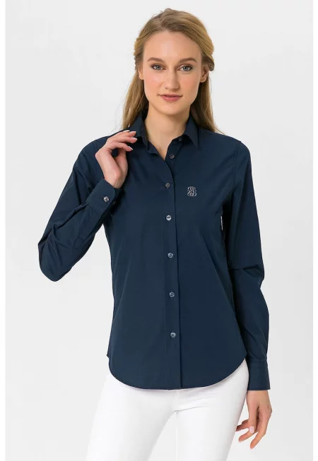 Риза с памук и класическа яка