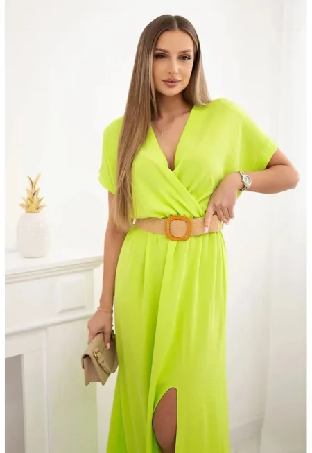 Рокля с колан на талията - Един размер