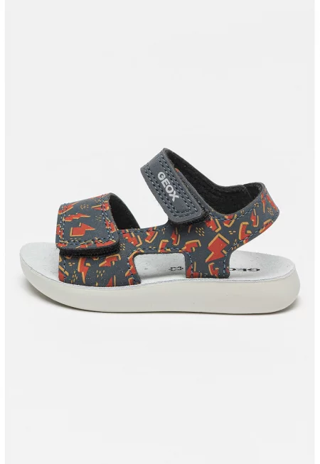 Сандали с велкро и принт