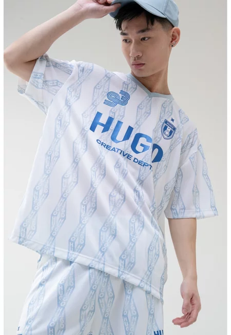 Шпиц тениска - Пастелносин