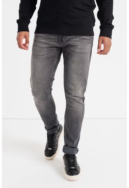 Скини дънки Miami със захабен ефект - Антрацитно сиво