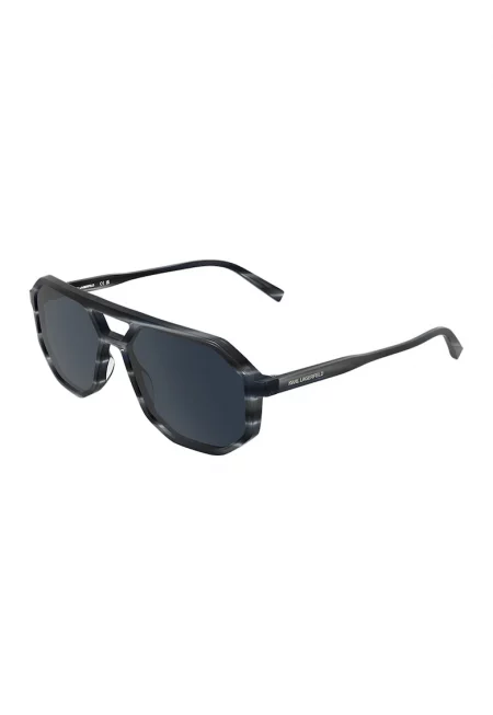 Слънчеви очила Aviator с плътен цвят на стъклата - Черен/Tъмносив