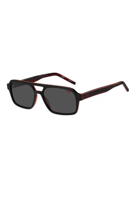 Слънчеви очила Aviator с плътни стъкла - Червен/Черен