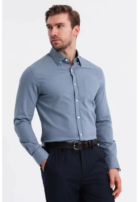 Слим риза - Прашно синьо