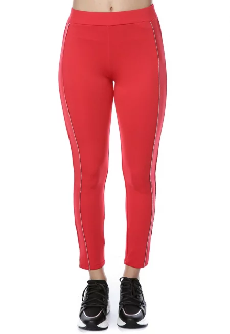 Спортен панталон със странични кантове - Корал