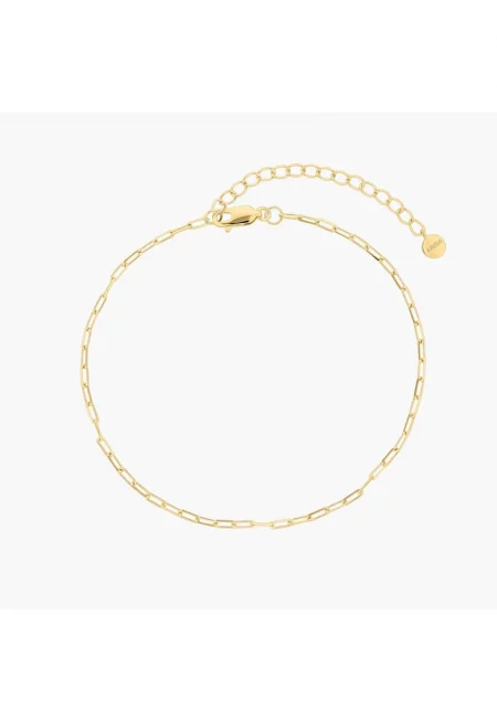 Сребърна гривна за глезен Golden Paperclip