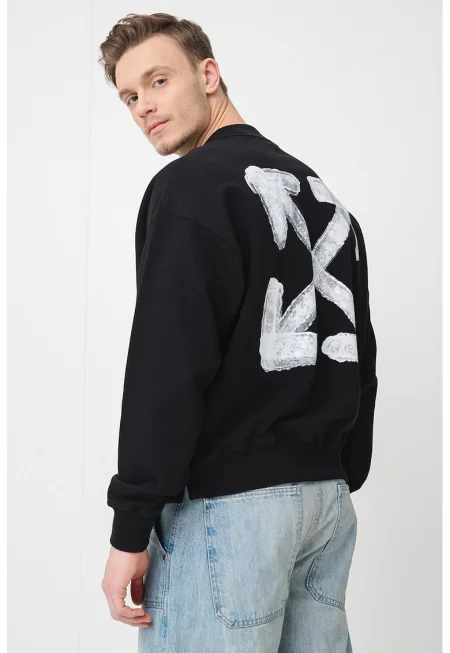Суитшърт с принт - Бял/Черен