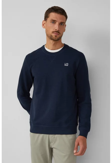 Суитшърт с пришито лого - Тъмносин