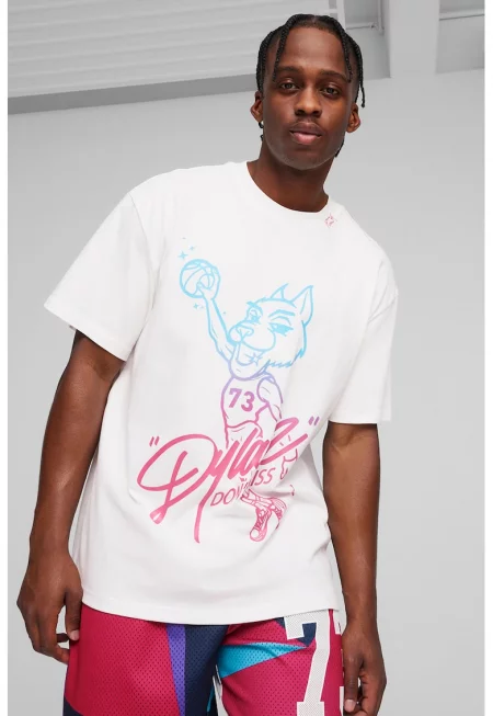 Тениска Dylan с щампа - Бял/Бледочервен/Син