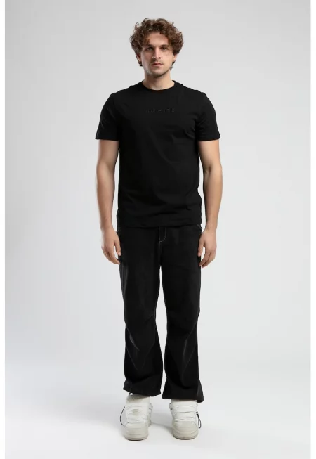 Тениска Empire с бродирано лого - Черен