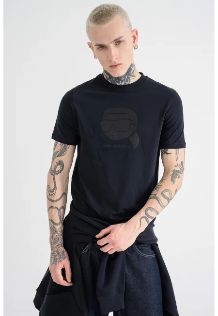 Тениска с лого - Избеляло черно