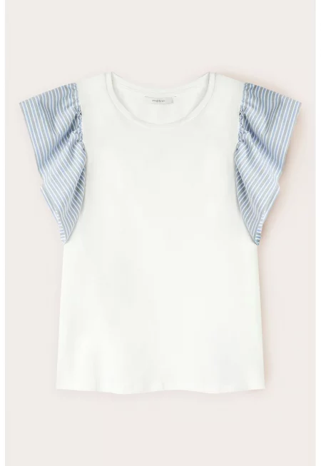 Тениска с ръкави тип пеперуда