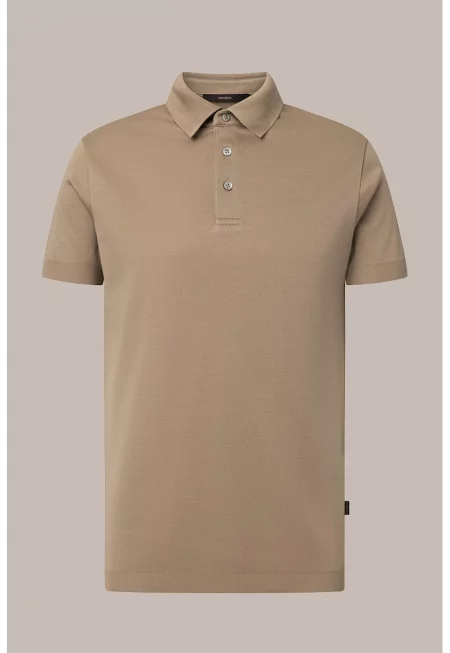 Тениска с яка - стандартна кройка 30037522 - Кафяв