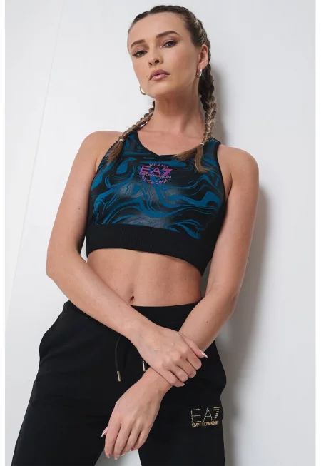 Топ с лога - Черен/Син