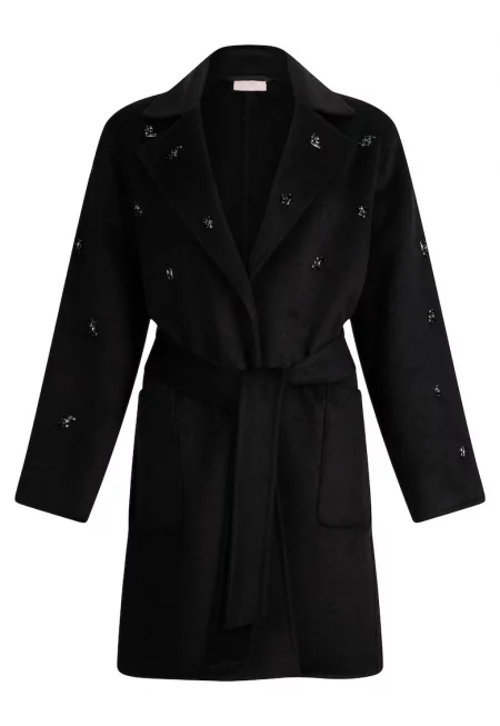 Тренч с вълна с бродерия