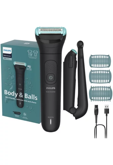 Тример на тялото  BG5480/15 с хипоалергенна метална мрежа - Автономия 100 мин - Функция за бързо зареждане - Удължителна дръжка за употреба на ...