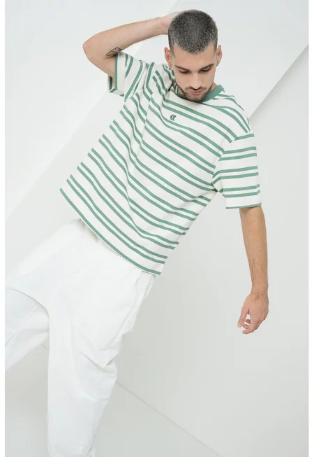 Уголемена тениска с райе