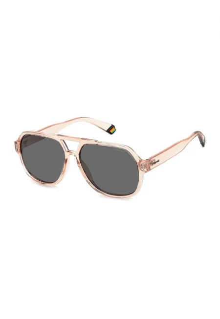 Унисекс слънчеви очила Aviator с поляризация - Праскова/Антрацитно сиво