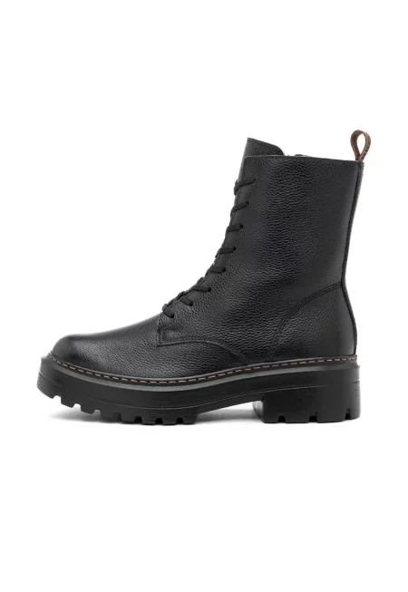 Велурени боти с връзки - Черен