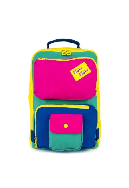 Водоустойчива унисекс раница с цветен блок дизайн No. 44 Retro S - 13л - 28x36см