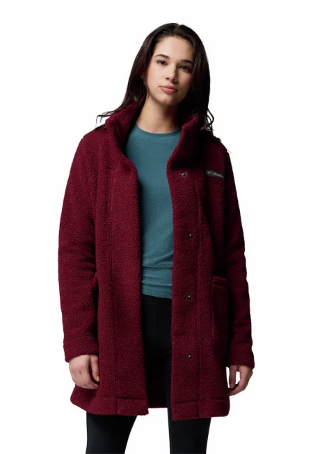 Яке Panorama от еко вълна с пришити джобове - Тъмночервен