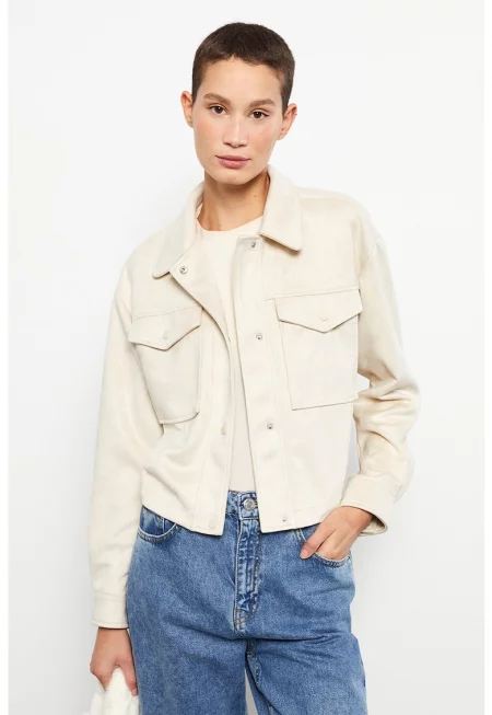 Яке с паднали ръкави с пришити джобове