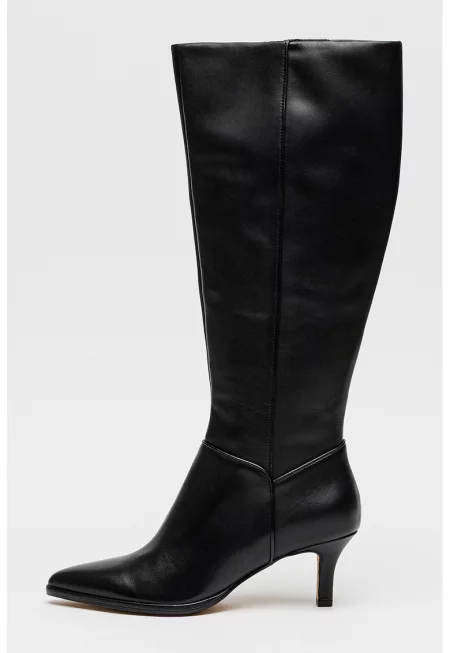 Заострени кожени ботуши Aldy - Черен