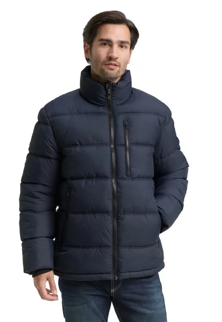 Зимно яке с висока яка - Тъмносин