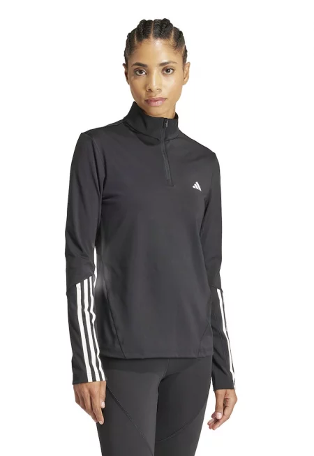 Блуза с къс цип и лого