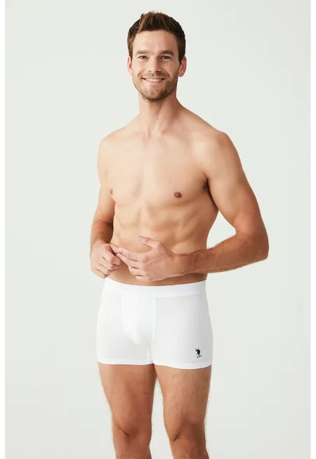 Боксерки с лого - 3 чифта - Бял