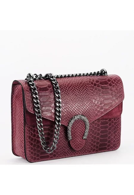 Бордо чанта от естествена кожа 1524 123 18099