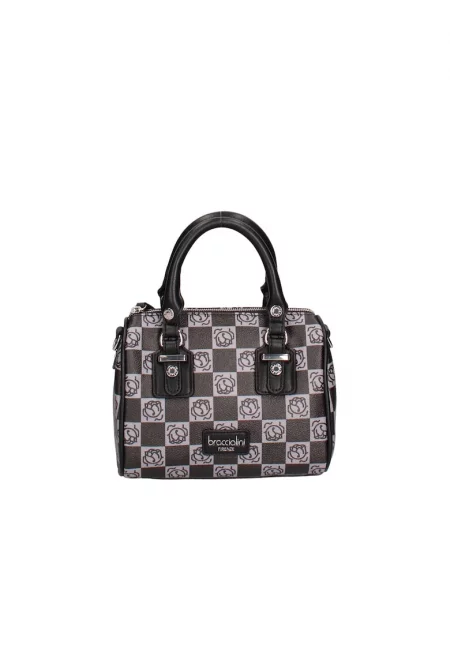 Чанта от еко кожа с десен - Черен