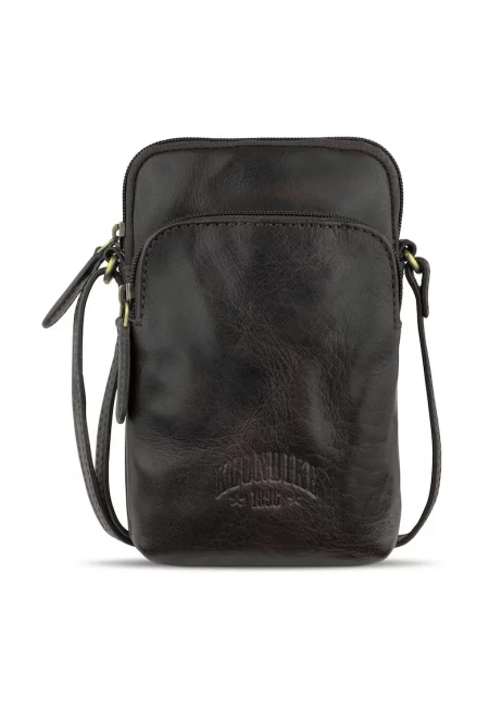 Дамска чанта за кръст от естествена кожа -  KD1255 - 11 x 2 x 19 см - кафява