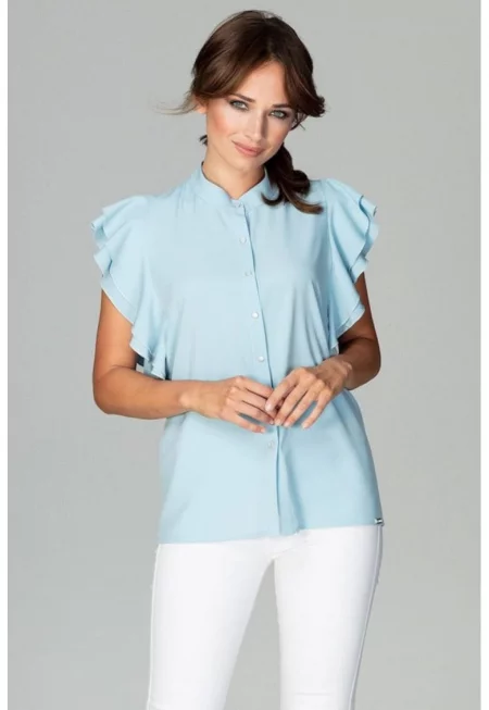 Дамска риза модел 122495 Ленитиф - Син