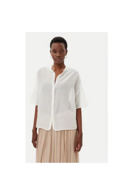 Дамска риза  TD0648 - Памук - Бял - Бял