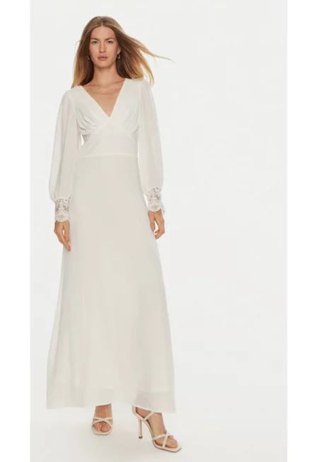 Дамска рокля - вила - бяла - полиестер