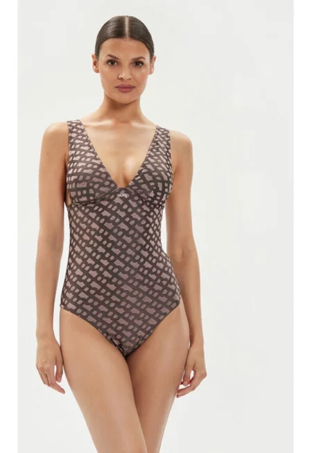 Дамски бански -  303806392 - Полиестер - Кафяв