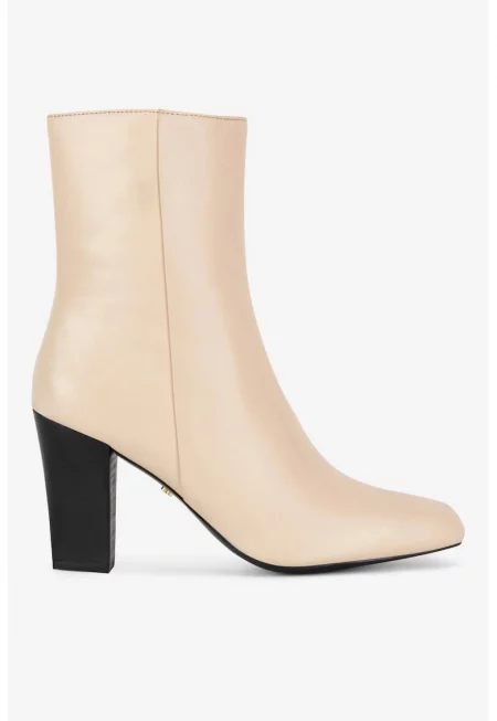 Дамски ботуши  5905588900948 - Естествена кожа - Бежов - Бежов