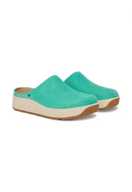 Дамски чехли  от естествена кожа - Зелен