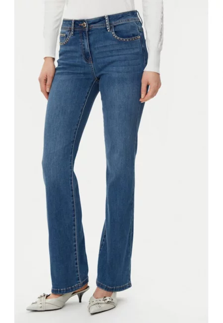 Дамски дънки -  305253330 - Памук/Рециклиран полиестер - Син