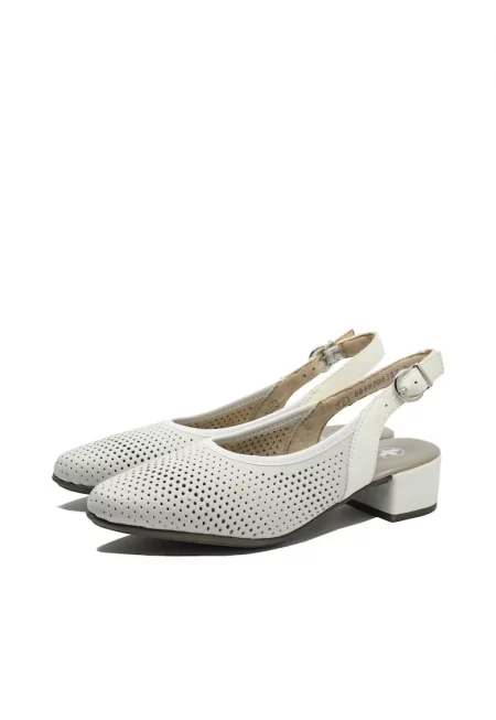 Дамски обувки -  естествена кожа - бели