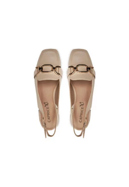 Дамски сандали - 9-29400-42 -  Естествена кожа - Бежов - Бежов